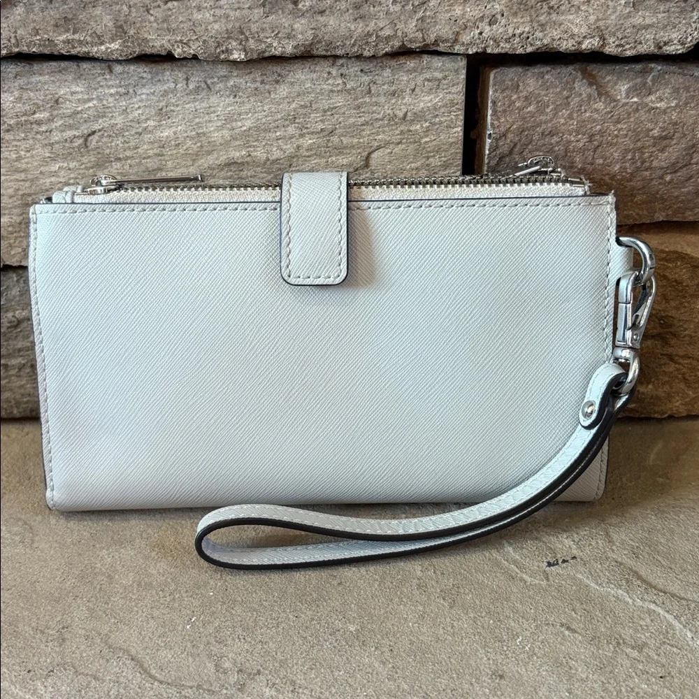 Michael Kors light grey wristlet/wallet